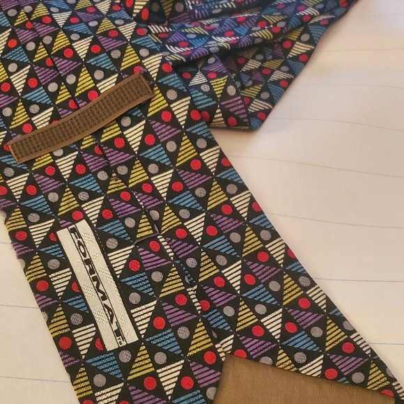 Japanese Format Men's Neck Tie (Red, Silver, Blue, White) - Picture 2 of 2